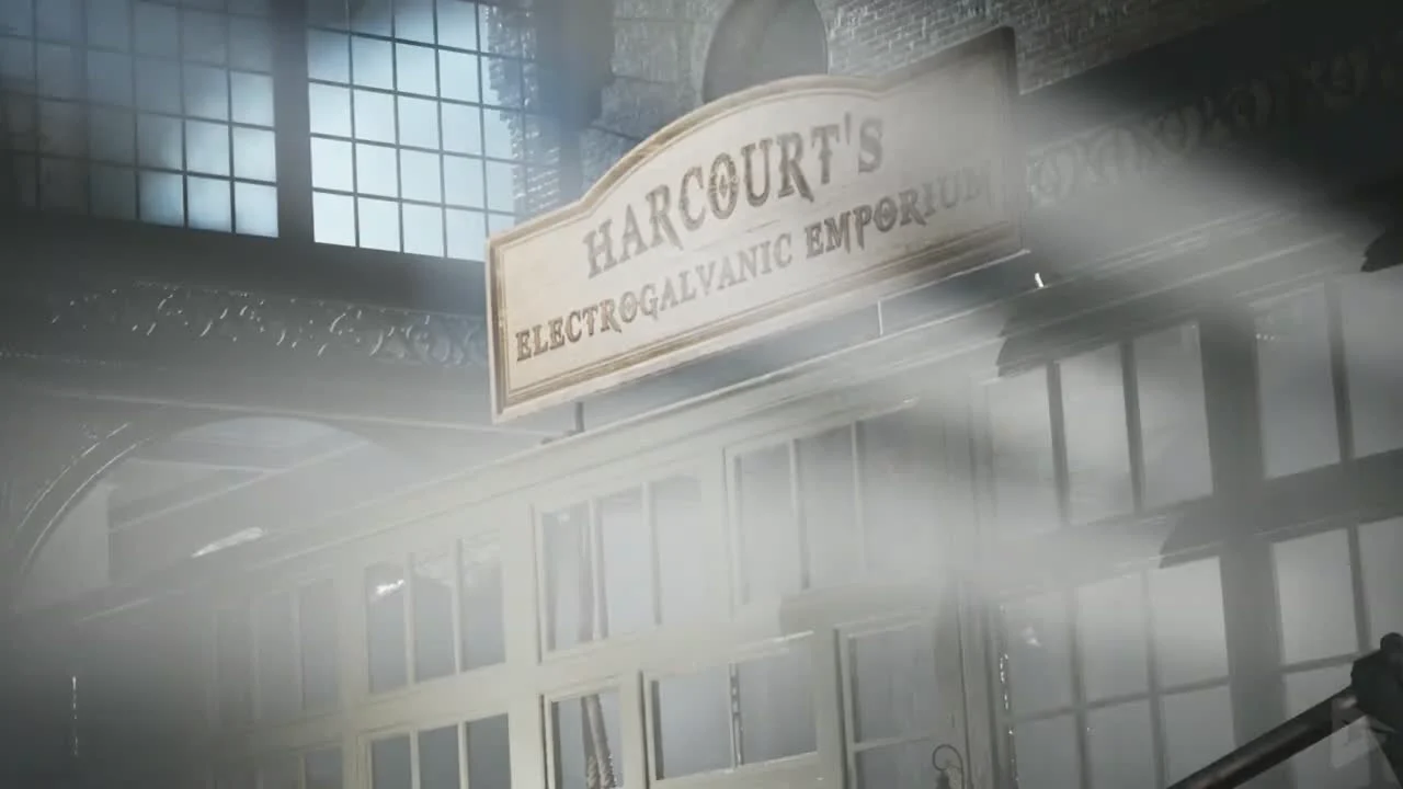 Harcourt's Electrogalvanic Emporiumの外観看板